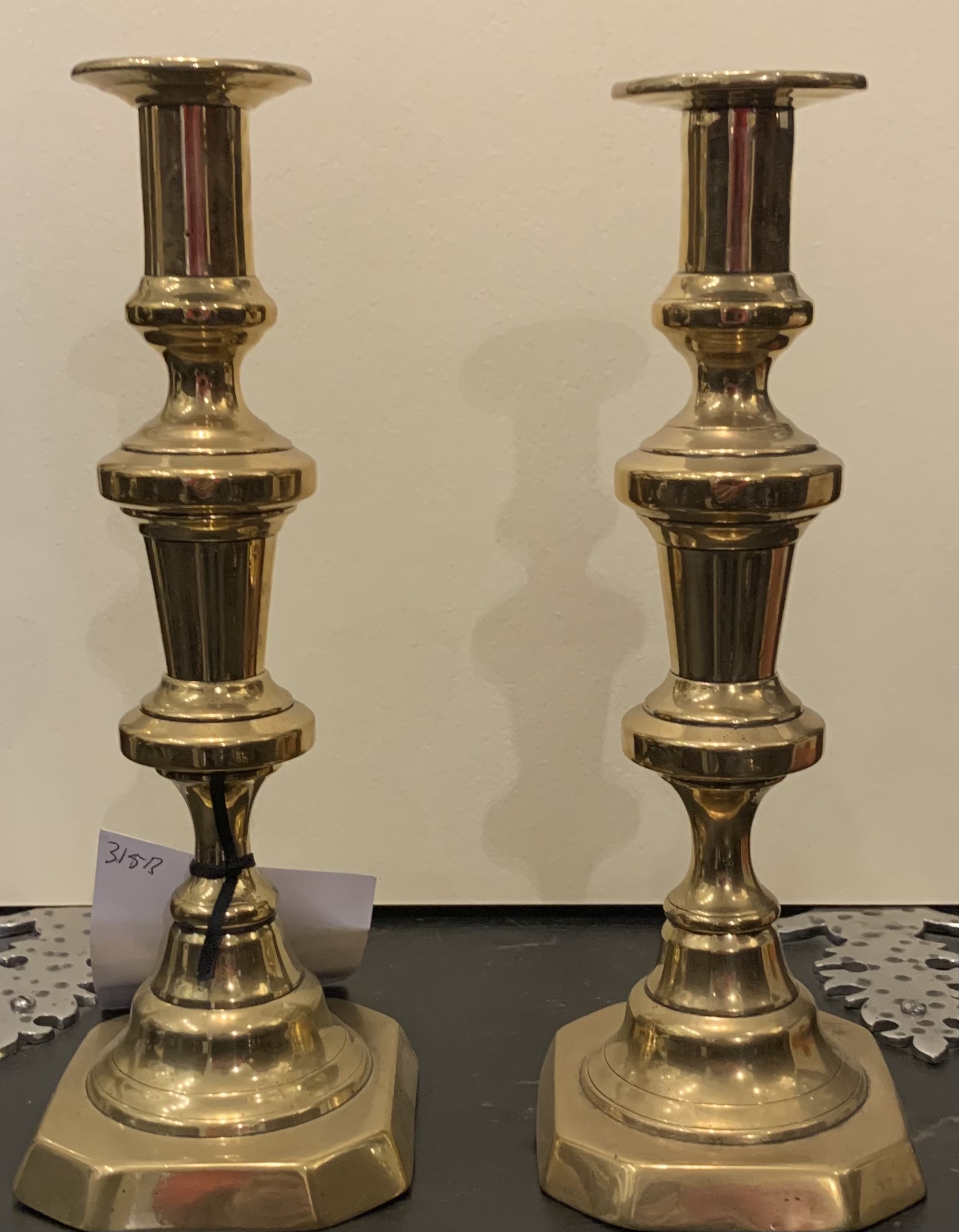 Pair of Tall Schatz & Bolander Birmingham England Antique Brass Candle –  Urban Nomad NYC