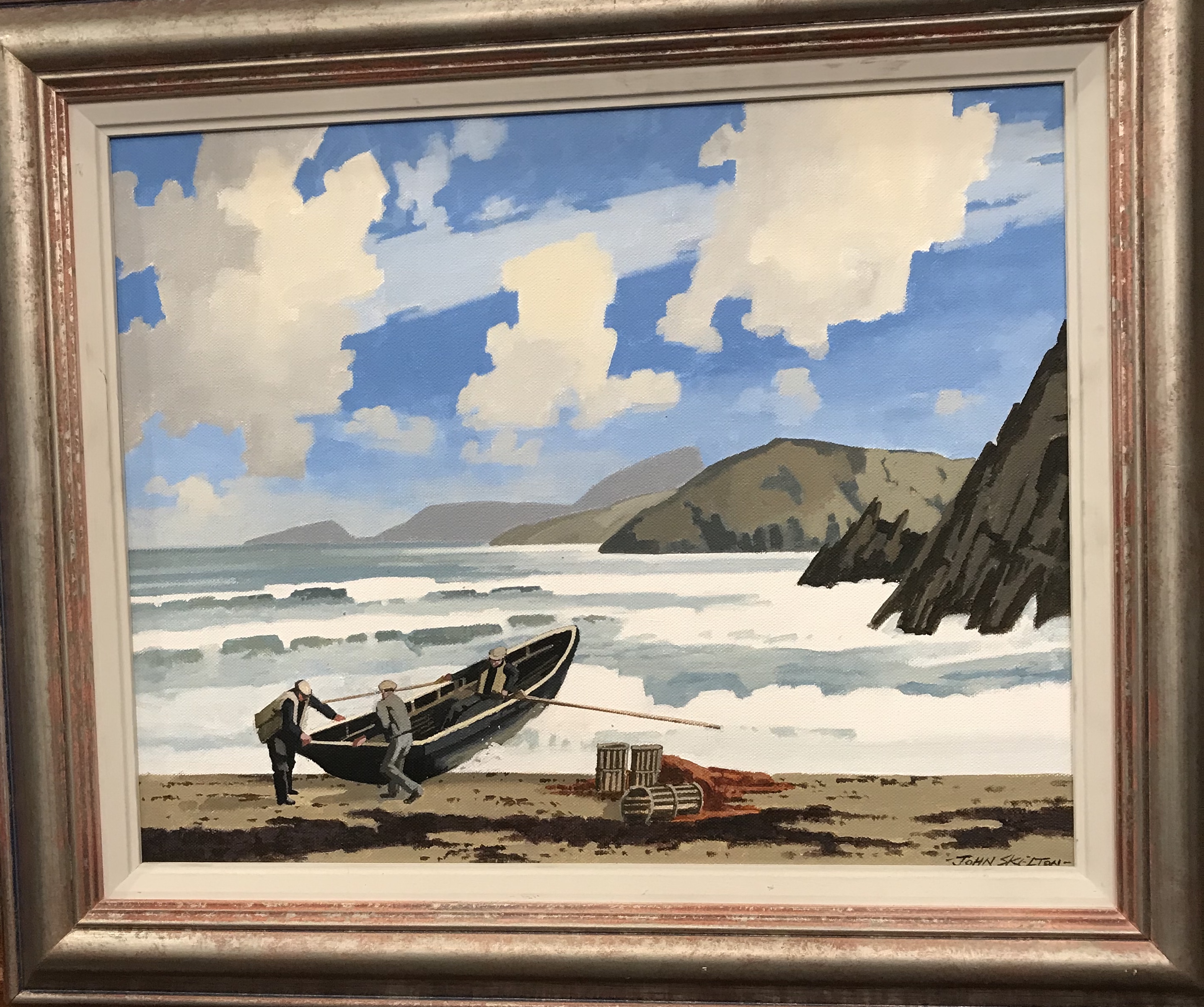 John Skelton Blasket Island Wave Oil On Canvas (1923-2009)
