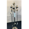 Set of 4 Brass Fire Irons On Stand