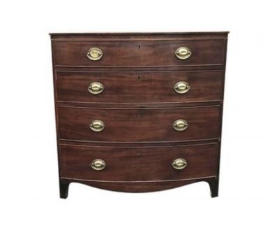 Bow fronted mahogany George and chest of drawers