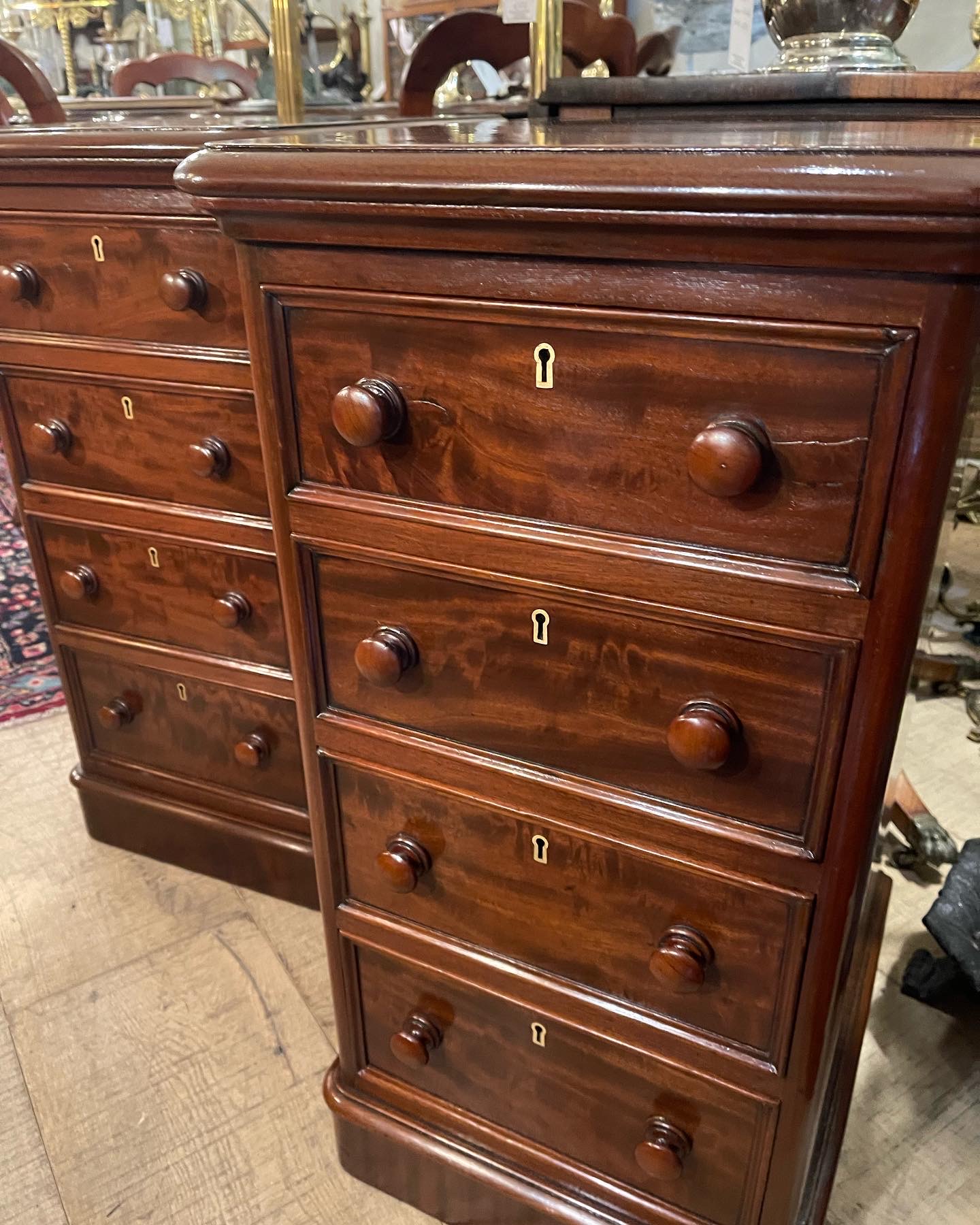 A Pair of 19th Century mahogany bedside Chest Circa 1870